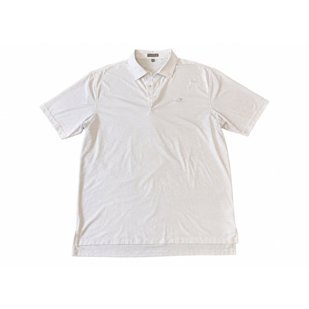 Peter Millar Mens Summer Comfort Multicolor Striped Polo Shirt White Size XL
